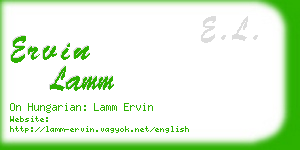 ervin lamm business card